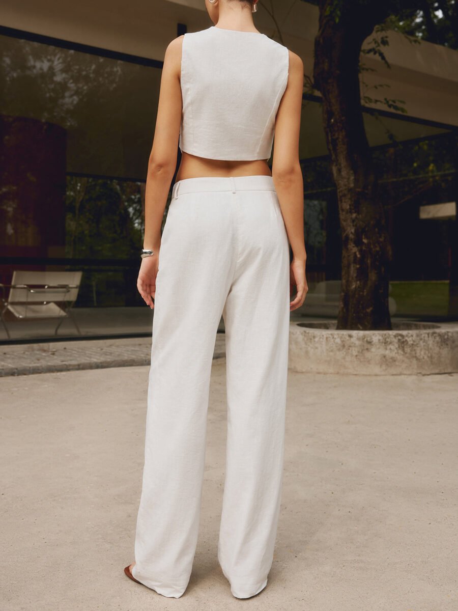 Cotton & Linen Straight Leg Pants - Image 5