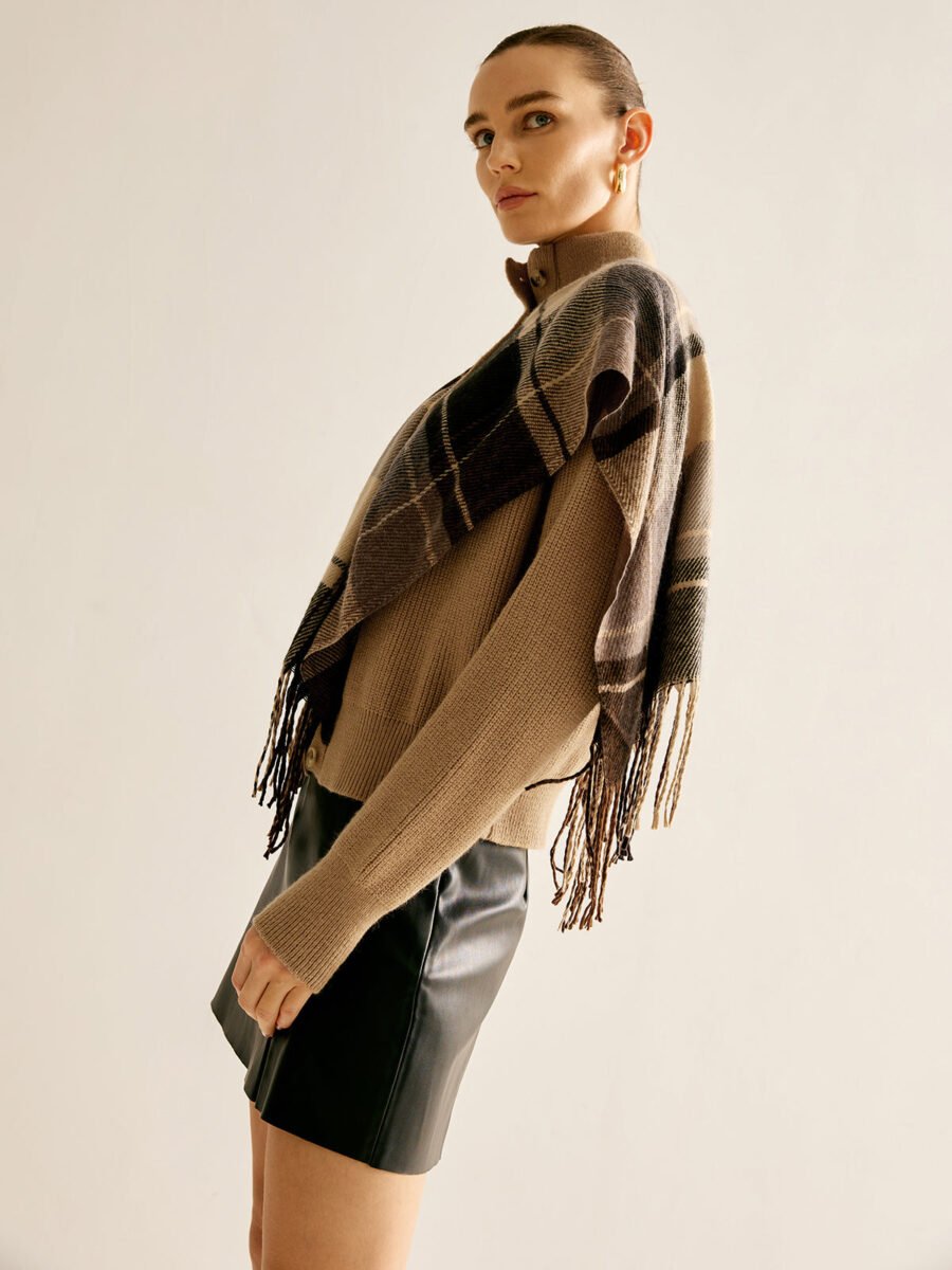 Breasted Tassel Knit Shawl Outerwear - Image 7