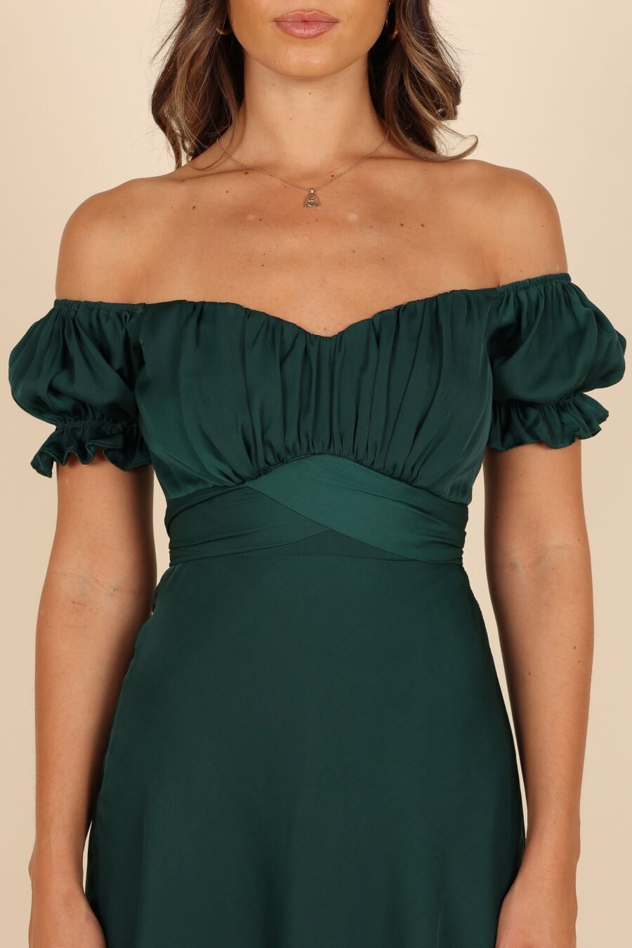 Sweetheart Frill Midi Dress - Emerald - Image 2