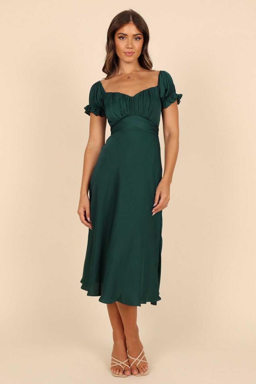 Sweetheart Frill Midi Dress - Emerald - Image 7