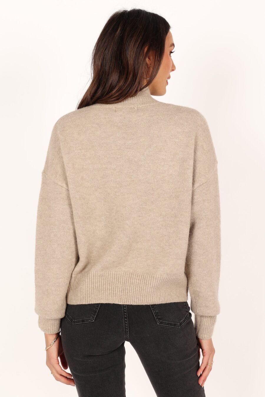 Brianna Mockneck Knit Sweater - Beige - Image 8