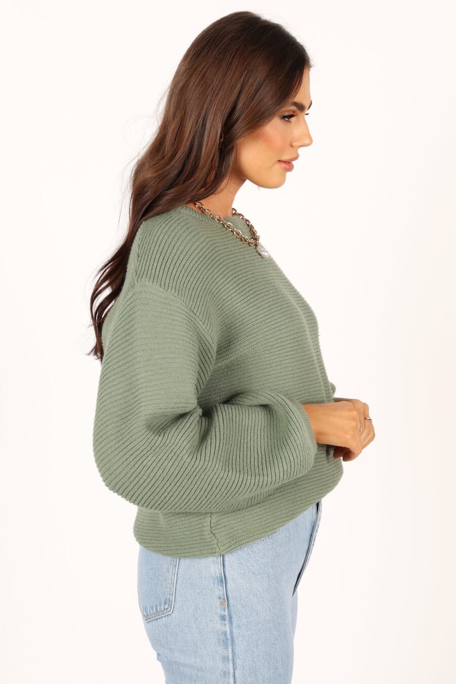 Textured Knit Sweater - Khaki - Image 8