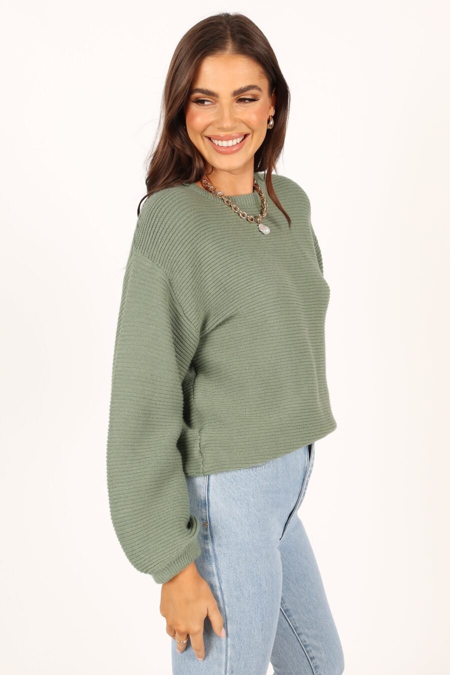 Textured Knit Sweater - Khaki - Image 9