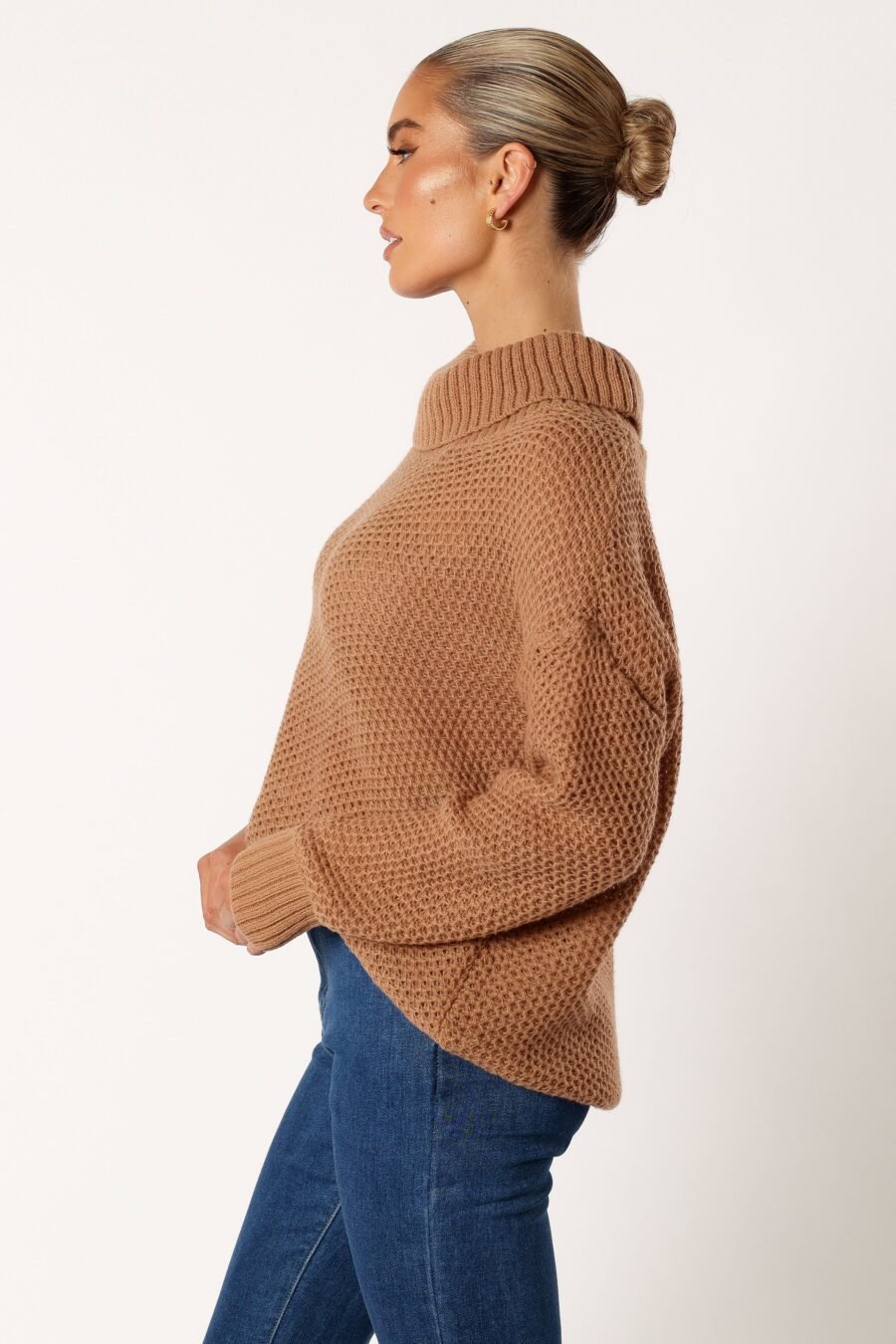 Turtleneck Knit Sweater - Beige - Image 3