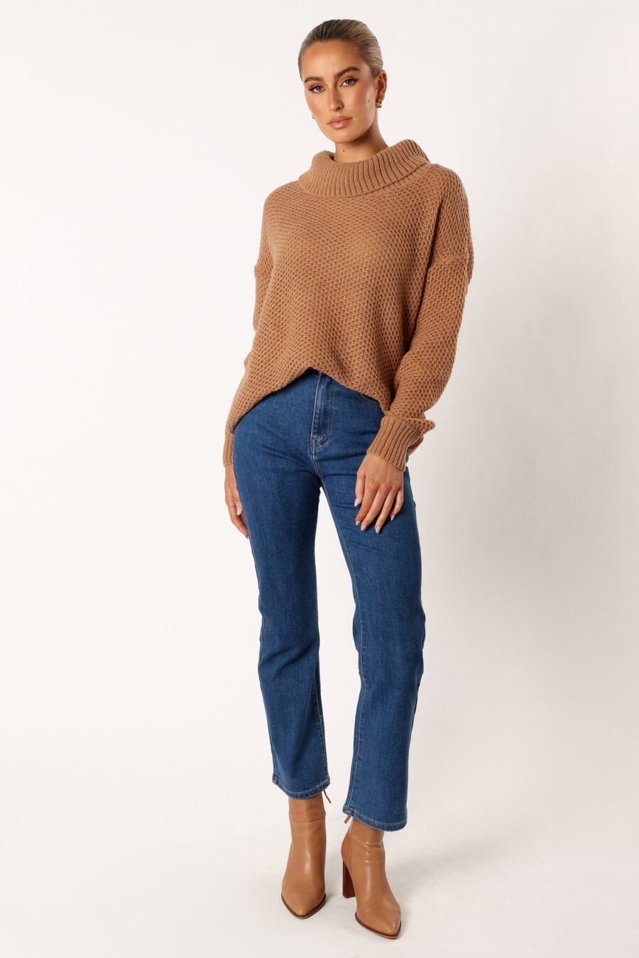 Turtleneck Knit Sweater - Beige - Image 6